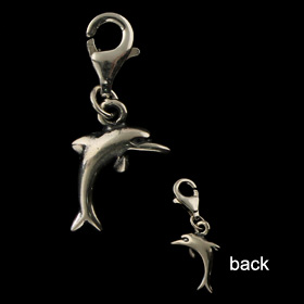 Sterling Silver Charm - Jumping Minoan Dolphin (11mm)