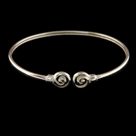 Sterling Silver Cuff Bracelet - Swirl (9mm)