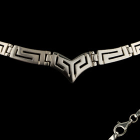 Sterling Silver Necklace - Greek Key Meander V (17mm)