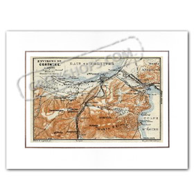 Vintage Greek City Photos Peloponnese - Corinthia, Corinth, Corinth map (1900)