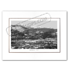 Vintage Greek City Photos Peloponnese - Achaia, Kalavrita, city view (1917)