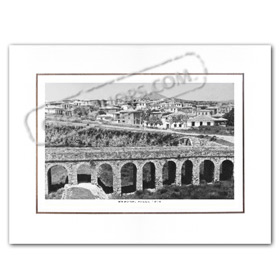 Vintage Greek City Photos Peloponnese - Messinia, Methoni, Town view (1950)