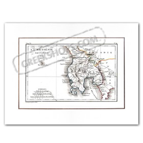 Vintage Greek City Photos Peloponnese - Messinia, Old Map (circa unknown)