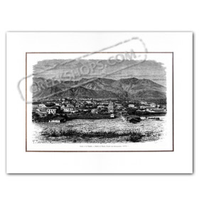 Vintage Greek City Photos Peloponnese - Lakonia, Sparti, City view (1880)