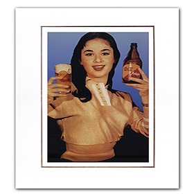 Vintage Greek Advertising Posters -  Fix Beer - Aliki Vougiouklaki Beer Promo (1960s)