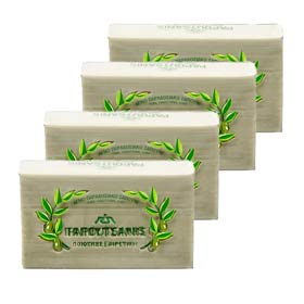 Natural Greek Olive Oil Soap - Papoutsanis 250g - 4 Bars, Free Shipping