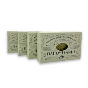 Papoutsanis Green Pure Olive Oil Soap 4-Pack – 4 x 125g – Natural Greek Soap Free Shipping!