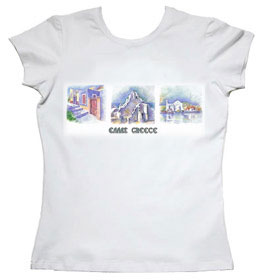 Greek Island Hellas Greece Women's Tshirt 137B_2006