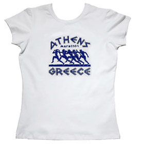 ATHENS GREECE Marathon Runners Womens Tshirt Style 164b 