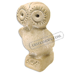 Owl Replica from the Archaic Period 500 BC, Archaelogical Museum of Athens