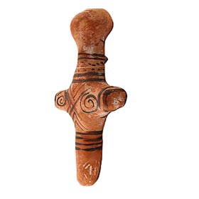 Neolithic figurine with painted decorations, 5300-4500 BC, Volos Museum 18mm