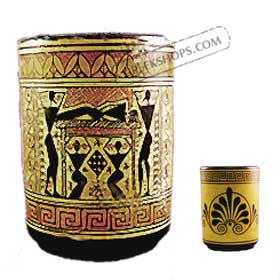 Geometric Wine Cup with Dionysus Pirestesses Dancing 9.5cm
