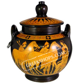 Greek Vase with Top - Hgt. 12 cm