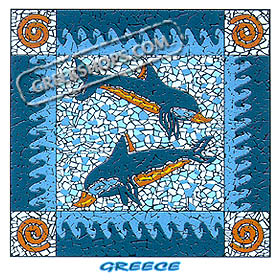 Minoan Dolphin Fresco T-shirt Style D201