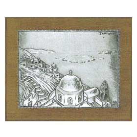 Santorini Silver Engraving Wall Decoration