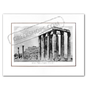 Vintage Greek City Photos Attica - City of Athens, Temple of Zeus - Stiles Olympiou Dios (1910)