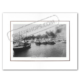 Vintage Greek City Photos Attica - Pireaus, Pireaus Port view (1950)