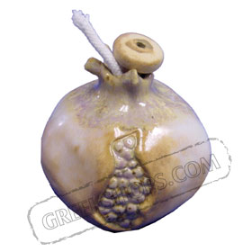 Pomegranate Oil Lamp (Small Glazed)