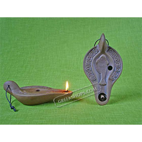 Ceramic Olive Oil Lamp - Luke 01CH10