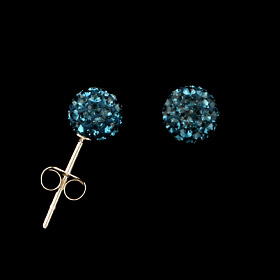 The Rio Collection - Swarovski Crystal Ball Post Earrings Azure Blue (6mm)