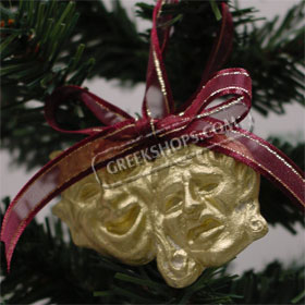  Ancient Greek Comedy and Tragedy Masks Ornament 105_44gold