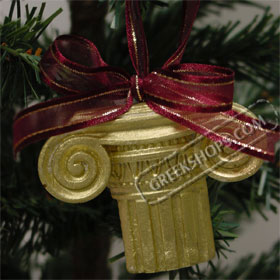 Ancient Greek Ionic Column Christmas Ornament 105_46gold