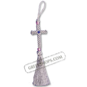 Religious Handmade Silver Thread Komboskini Cross 
