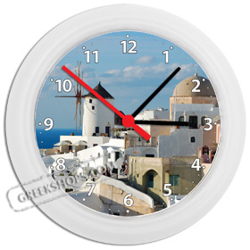 Greek Time - Greek Island Wall Clock - Santorini