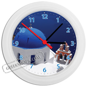 Greek Time - Greek Island Wall Clock - Santorini
