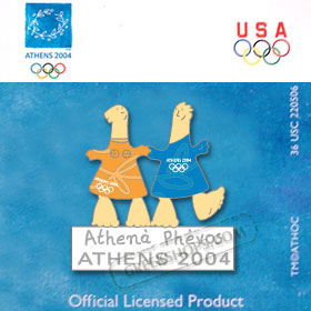 Athens 2004 Mascots Athena - Phevos Pin