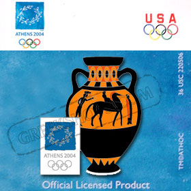 Athens 2004 Horse Race Vase Pin