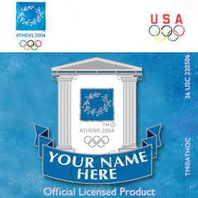 Custom Design Athens 2004 Greek Column Pin