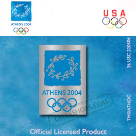 Athens 2004 Silver Games Logo Pin