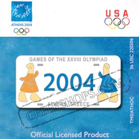 Athens 2004 Mascot License Plate Pin