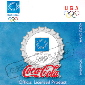 Athens 2004 Coca Cola Bottle Cap Pin