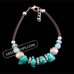 The Siren Collection - Bracelet w/ Turquoise Stones, Gems, and Lapis Beads