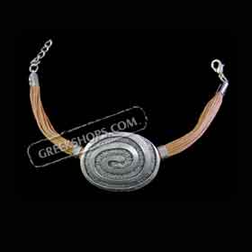 The Byzantium Collection - Circular Shaped Bracelet w/ Greek Key Motif