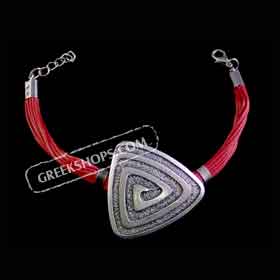 The Byzantium Collection - Triangular Shaped Bracelet w/ Greek Key Motif 