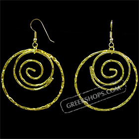 Gold Plated Earrings - Large Swirl Motif (47mm)