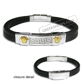 The Hephaestus Collection - Rubber Bracelet with 18k Gold Emblem - Double Aphrodite
