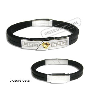 The Hephaestus Collection - Rubber Bracelet with 18k Gold Emblem - Aphrodite