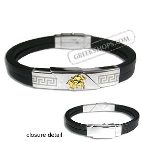 The Hephaestus Collection - Rubber Bracelet with 18k Gold Emblem - Warrior