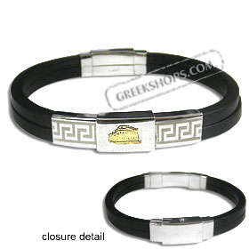 The Hephaestus Collection - Rubber Bracelet with 18k Gold Emblem - Parthenon
