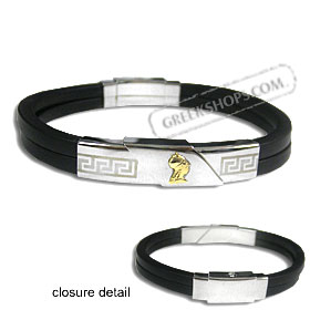 The Hephaestus Collection - Rubber Bracelet with 18k Gold Emblem - Athena