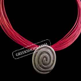 The Byzantium Collection - Circular Shaped Necklace w/ Greek Key Motif