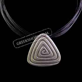 The Byzantium Collection - Triangular Shaped Necklace w/ Greek Key Motif