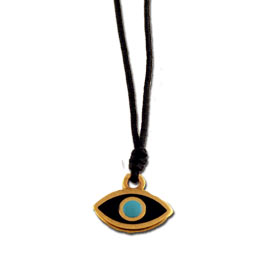 Greek Evil Eye Black Handbraided Macrame Adjustable Necklace 103514