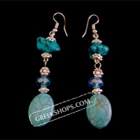 The Siren Collection - Earrings w/ Turquoise Gems and Stones