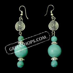 The Siren Collection - Earrings w/ Lapis Beads and Swirl Motif