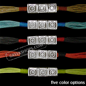 Byzantium Collection - Bracelet with Three Circle Motif Beads BY50 (5 Color Options)